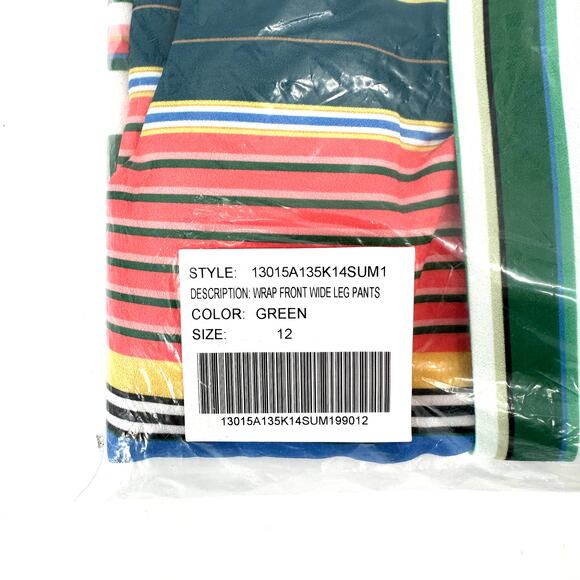 Maree Pour Toi wrap front wide leg pants in multicolor Size 12 - Picture 12 of 13